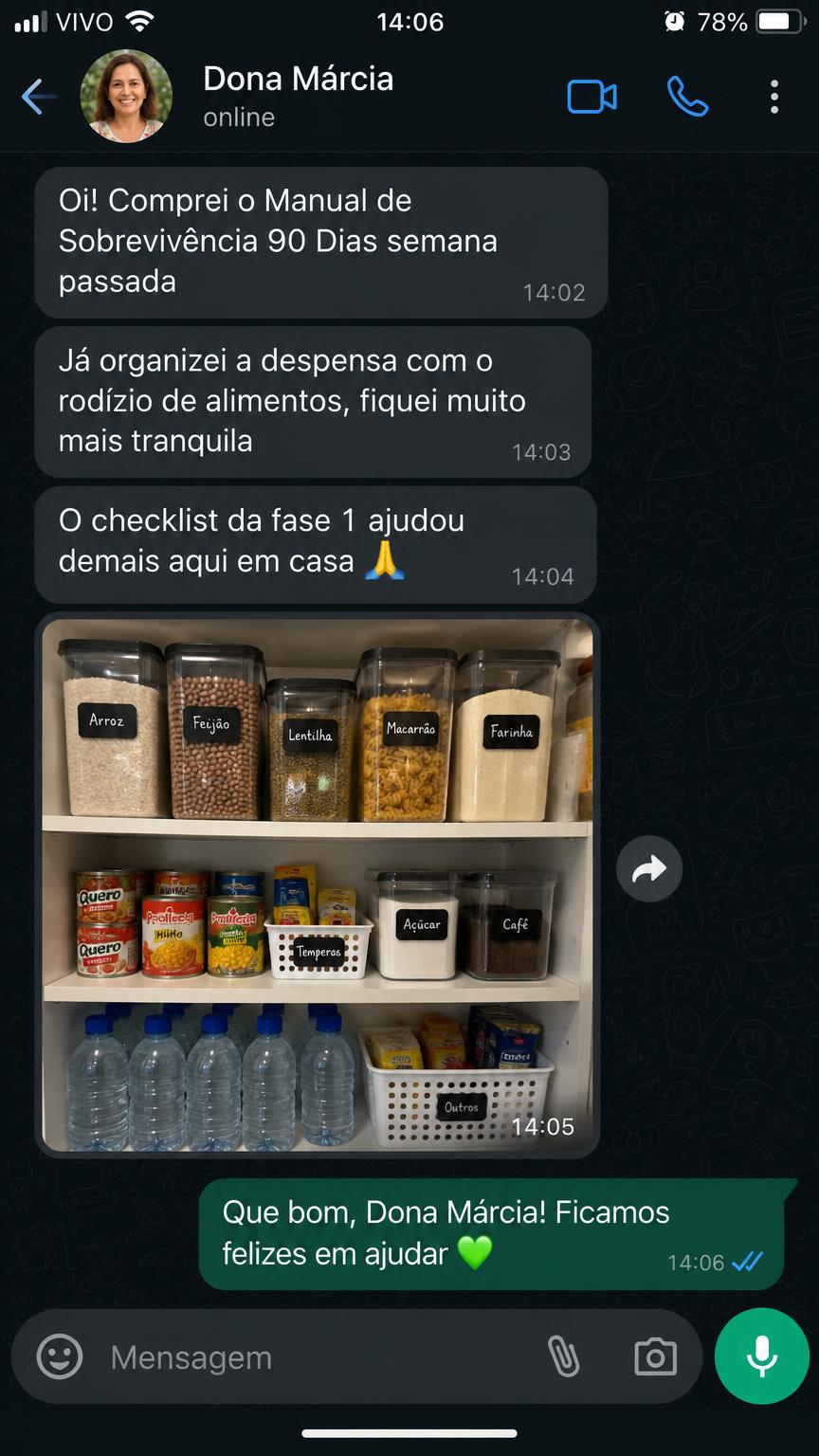 Print de conversa de cliente no WhatsApp
